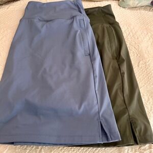 Gradual Athletic Skorts Set of 2 XXL Blue Olive Green Golf Tennis Skirts Pockets
